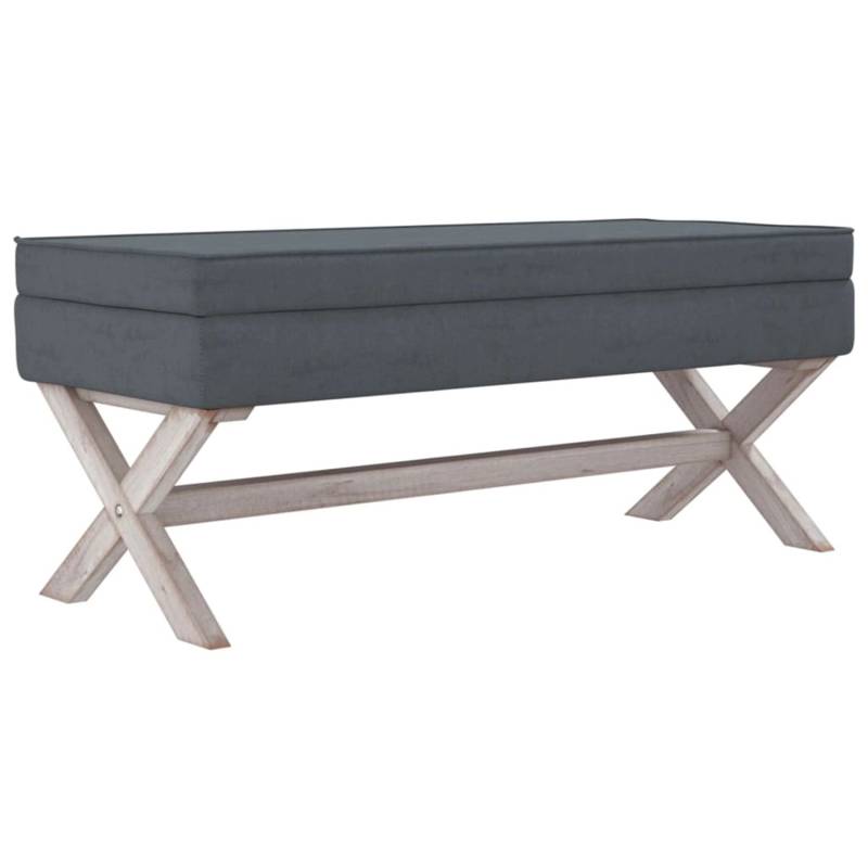 vidaXL Hocker mit Stauraum Dunkelgrau 110x45x49 cm Samt von VIDAXL