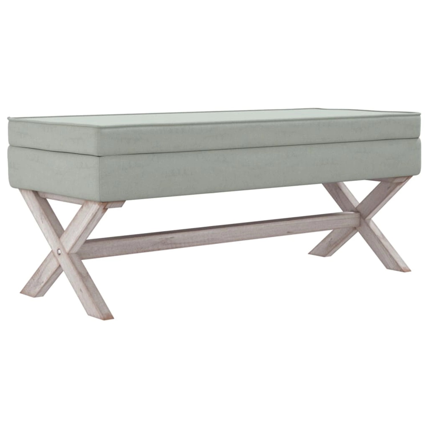vidaXL Hocker mit Stauraum Hellgrau 110x45x49 cm Samt vidaXL Hocker mit Stauraum Hellgrau 110x45x49 cm Samt von VIDAXL