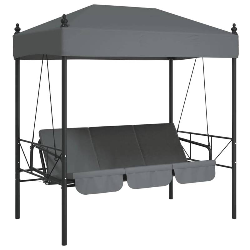 vidaXL Hollywoodschaukel mit Dach Dunkelgrau Stahl 2097994 von VIDAXL