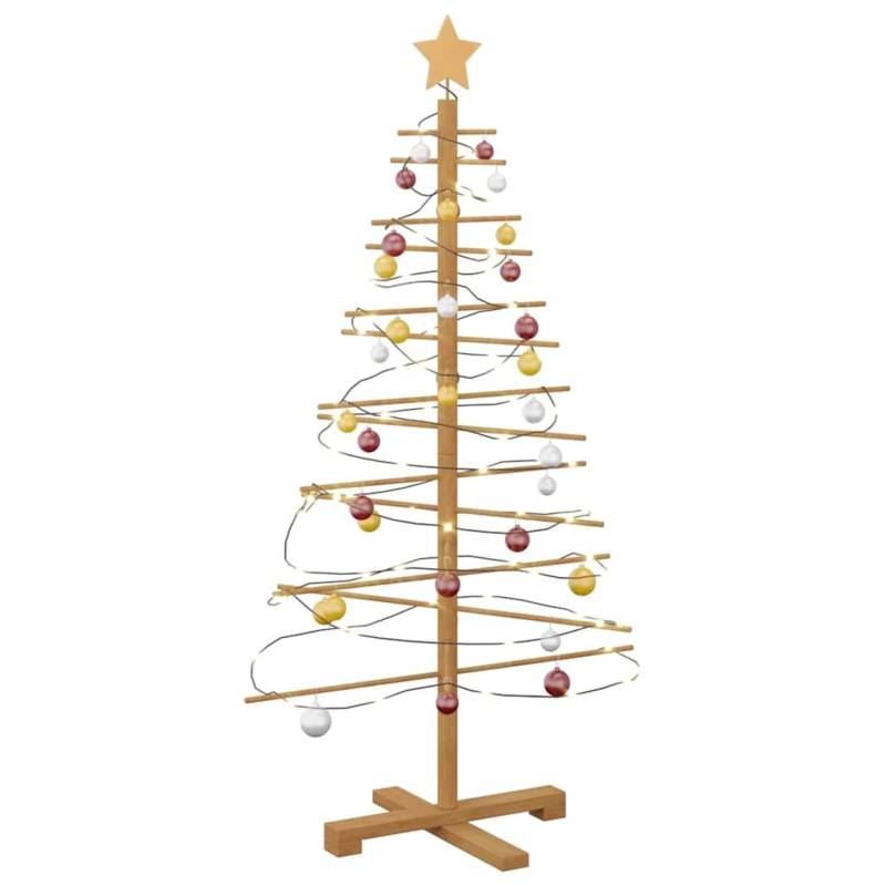 vidaXL Holz Weihnachtsbaum mit Ständer Braun 125 cm Bambus 42018050 von VIDAXL