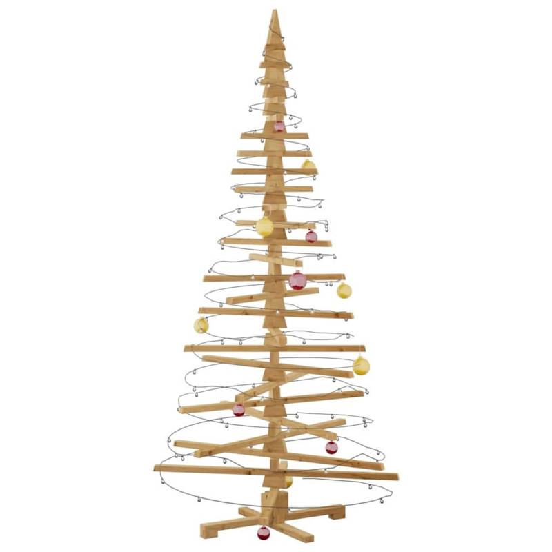 vidaXL Holz Weihnachtsbaum mit Ständer Braun 210 cm Massivholz Kiefer 42016702 von VIDAXL