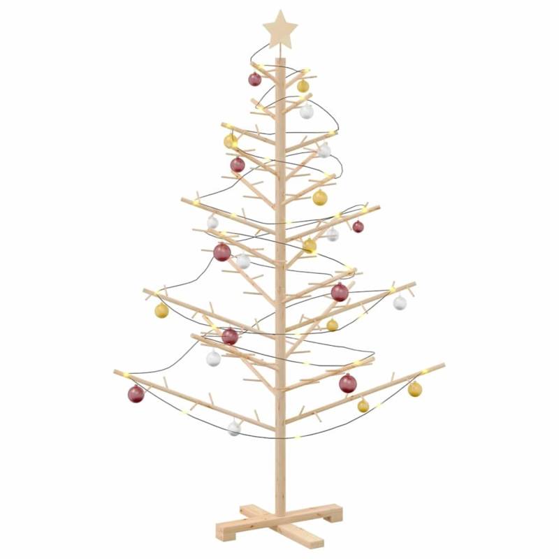 vidaXL Holz Weihnachtsbaum mit Ständer Natur 150 cm Massivholz Kiefer 42018056 von VIDAXL
