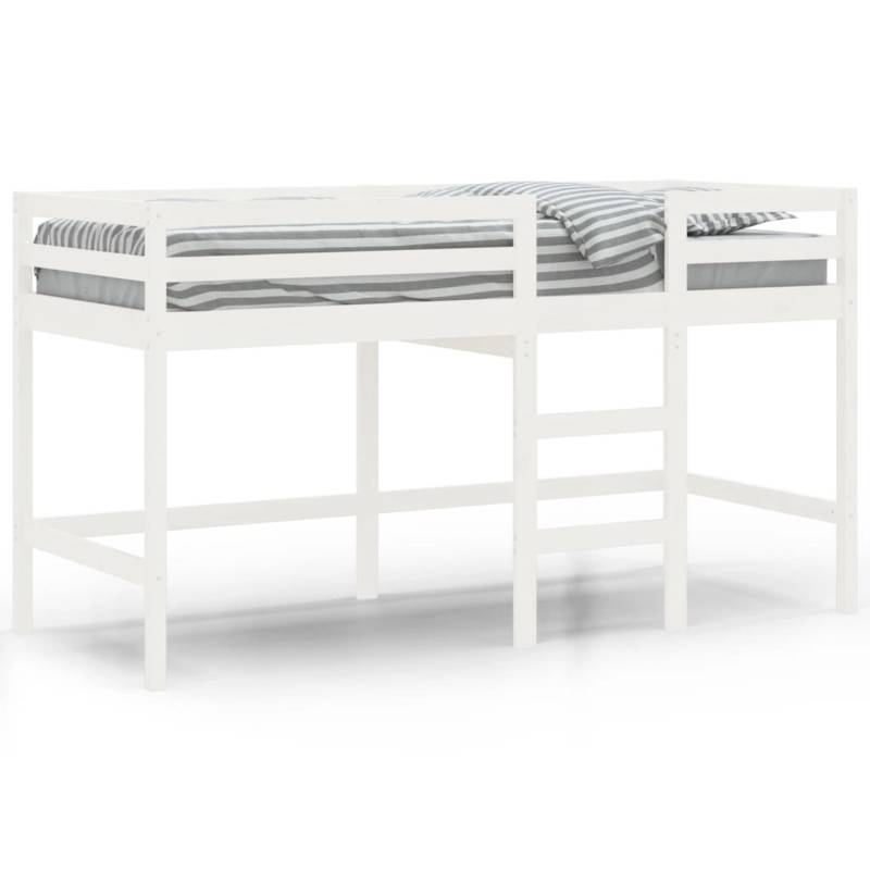 vidaXL Kinderhochbett mit Leiter Weiß 80x200 cm Massivholz Kiefer1925683 von VIDAXL