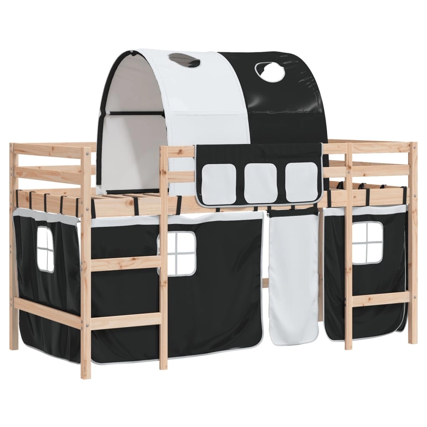 vidaXL Kinderhochbett mit Tunnel Weiß & Schwarz 90x200 cm Kiefernholz1927883 vidaXL Kinderhochbett mit Tunnel Weiß & Schwarz 90x200 cm Kiefernholz1927883 von VIDAXL