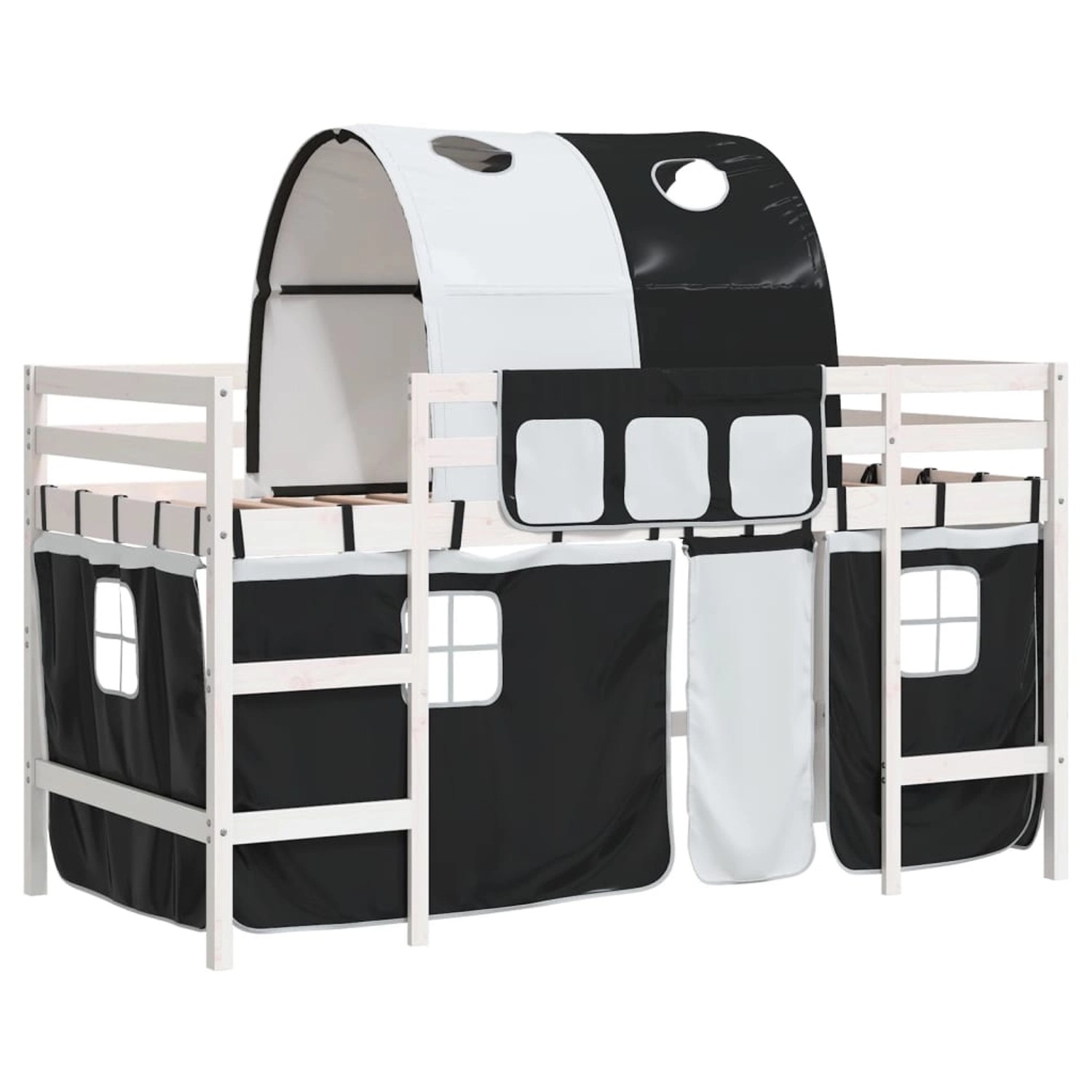 vidaXL Kinderhochbett mit Tunnel Weiß & Schwarz 90x200 cm Kiefernholz1928282 vidaXL Kinderhochbett mit Tunnel Weiß & Schwarz 90x200 cm Kiefernholz1928282 von VIDAXL