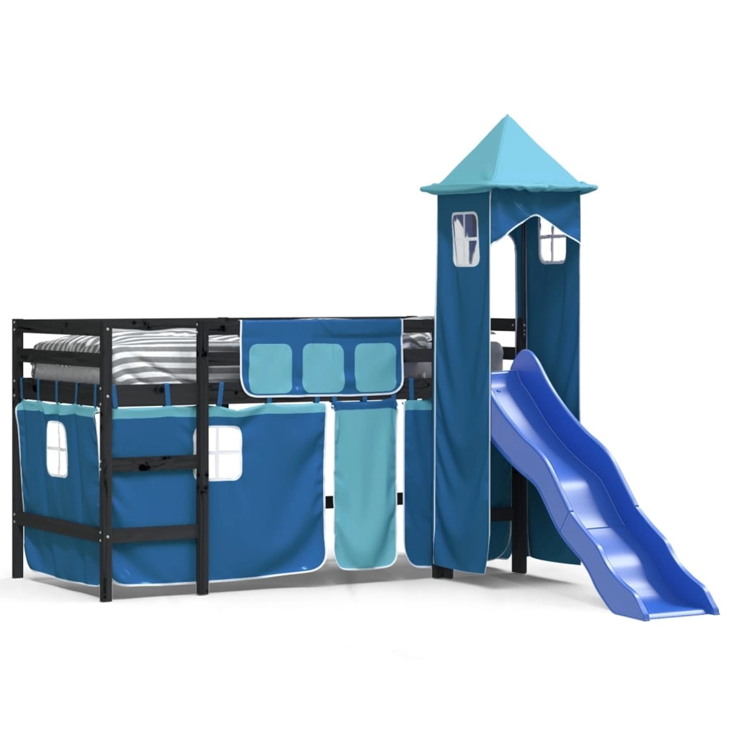 vidaXL Kinderhochbett mit Turm Blau 90x190 cm Massivholz Kiefer1929817 vidaXL Kinderhochbett mit Turm Blau 90x190 cm Massivholz Kiefer1929817 von VIDAXL
