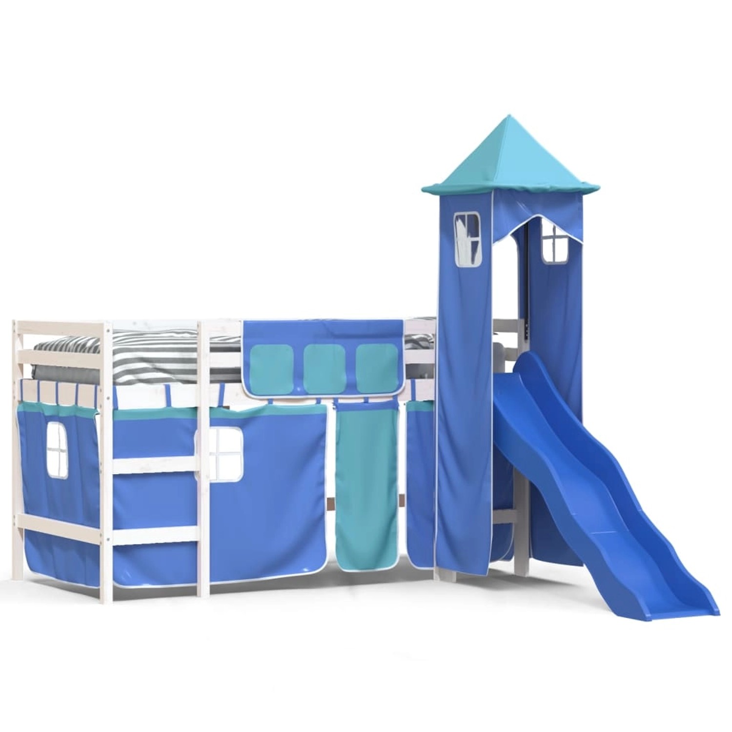 vidaXL Kinderhochbett mit Turm Blau 90x190 cm Massivholz Kiefer1930275 vidaXL Kinderhochbett mit Turm Blau 90x190 cm Massivholz Kiefer1930275 von VIDAXL