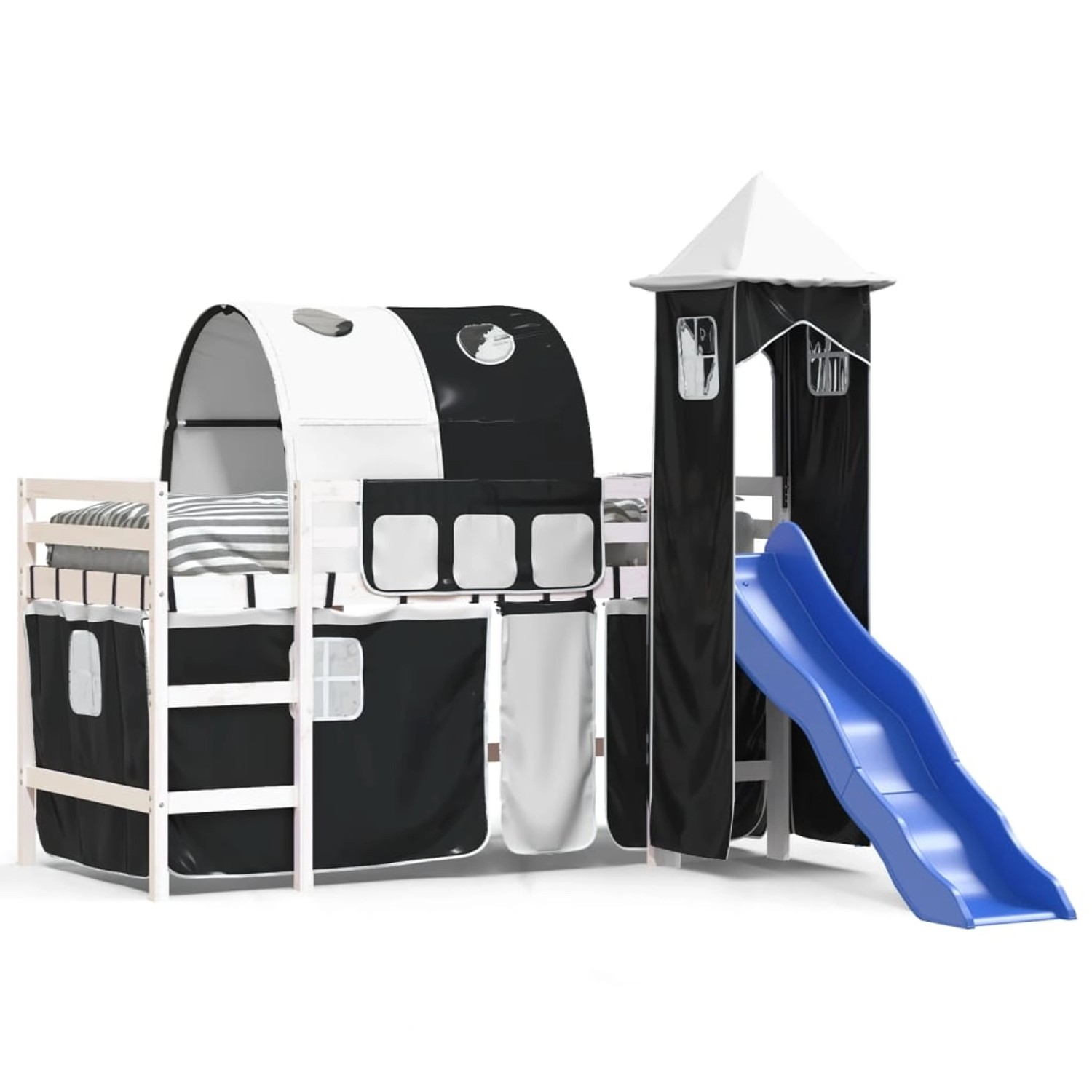 vidaXL Kinderhochbett mit Turm Weiß & Schwarz 80x200 cm Kiefernholz1930266 vidaXL Kinderhochbett mit Turm Weiß & Schwarz 80x200 cm Kiefernholz1930266 von VIDAXL