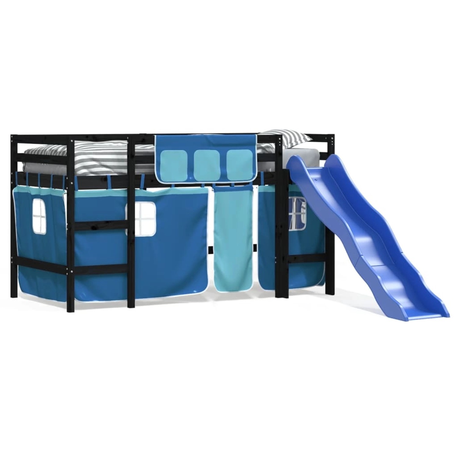 vidaXL Kinderhochbett mit Vorhängen Blau 90x190 cm Massivholz Kiefer1929807 vidaXL Kinderhochbett mit Vorhängen Blau 90x190 cm Massivholz Kiefer1929807 von VIDAXL