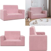 vidaXL Kindersofa 2-Sitzer Rosa Weich Plüsch von VIDAXL