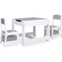 Kindertisch mit 2 Stühlen Weiß MDF vidaXL von VIDAXL