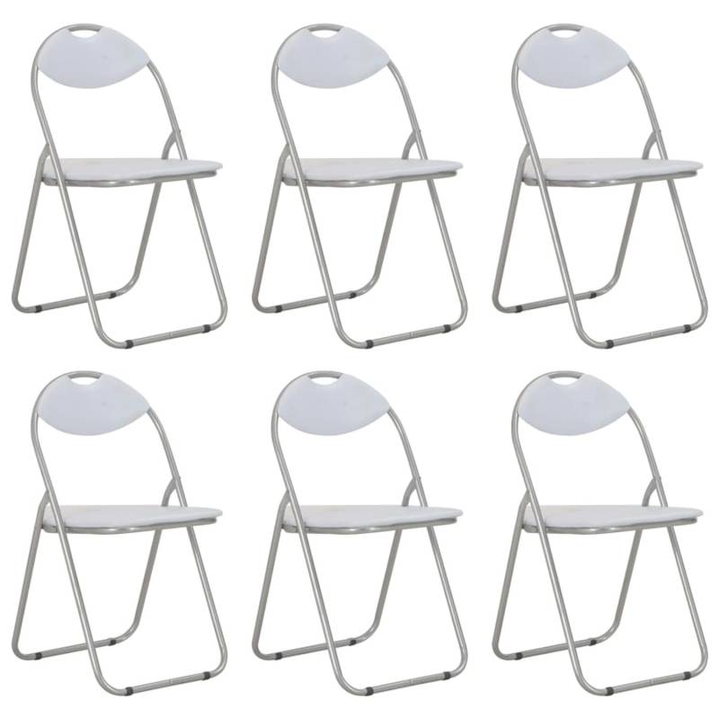 vidaXL Klappbare Esszimmerstühle 6 Stk Weiß Kunstleder 284409 vidaXL Klappbare Esszimmerstühle 6 Stk Weiß Kunstleder 284409 von VIDAXL