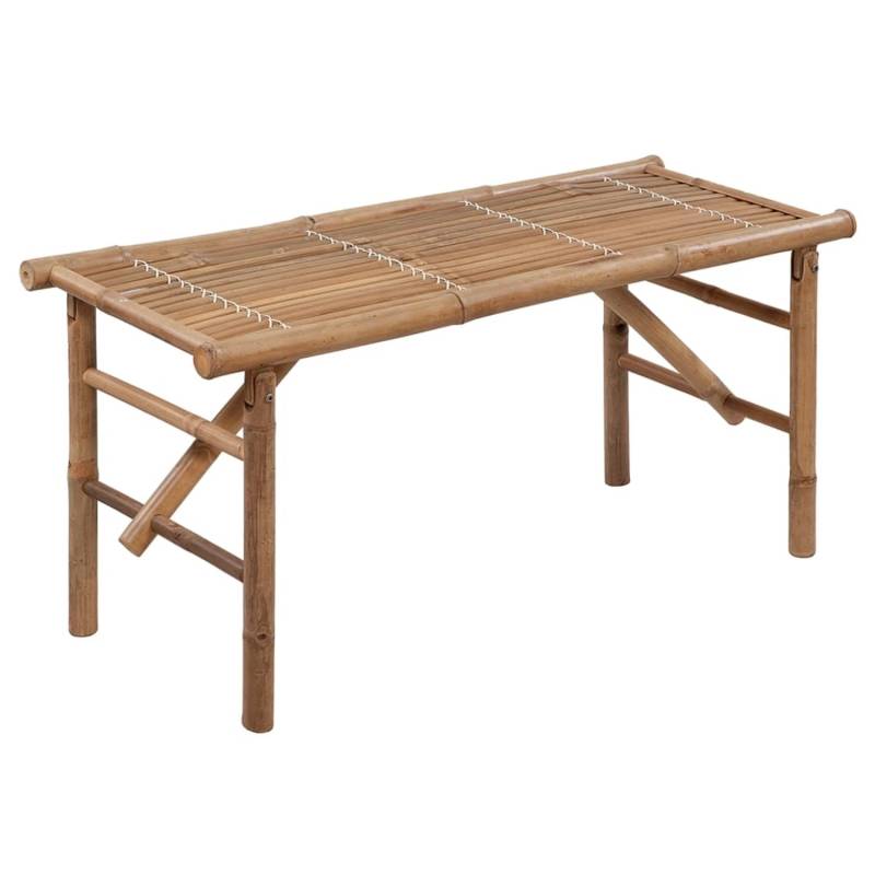 vidaXL Klappbare Gartenbank mit Auflage 118 cm Bambus Rot 118 x 38 x 45 cm von VIDAXL