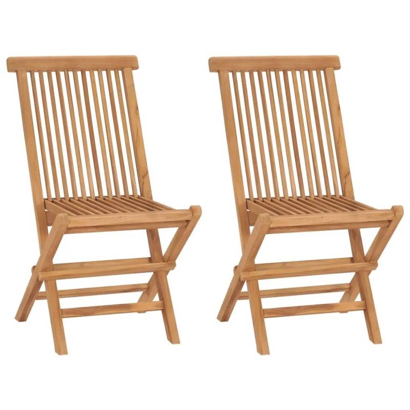 vidaXL Klappbare Gartenstühle 2 Stk Massivholz Teak 315441 vidaXL Klappbare Gartenstühle 2 Stk Massivholz Teak 315441 von VIDAXL