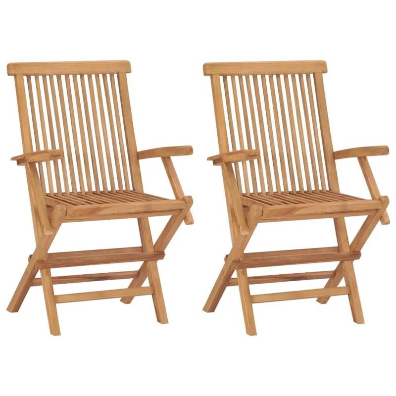 vidaXL Klappbare Gartenstühle 2 Stk Massivholz Teak 315443 vidaXL Klappbare Gartenstühle 2 Stk Massivholz Teak 315443 von VIDAXL