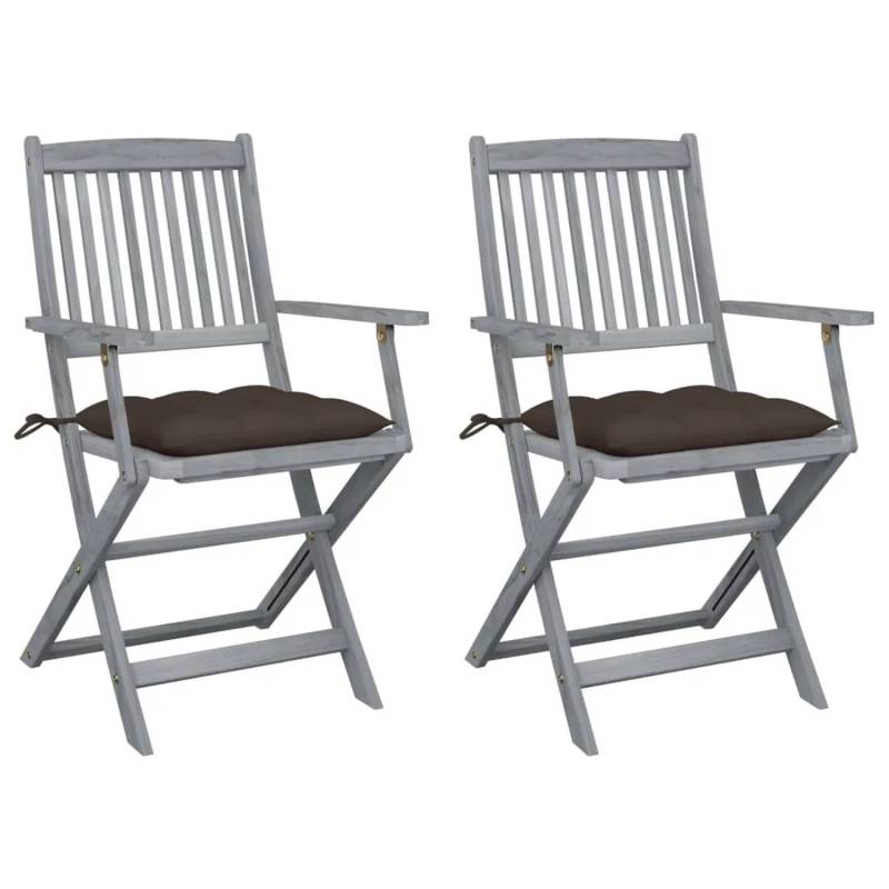 vidaXL Klappbare Gartenstühle 2 Stk mit Kissen Massivholz Akazie 3064505 vidaXL Klappbare Gartenstühle 2 Stk mit Kissen Massivholz Akazie 3064505 von VIDAXL