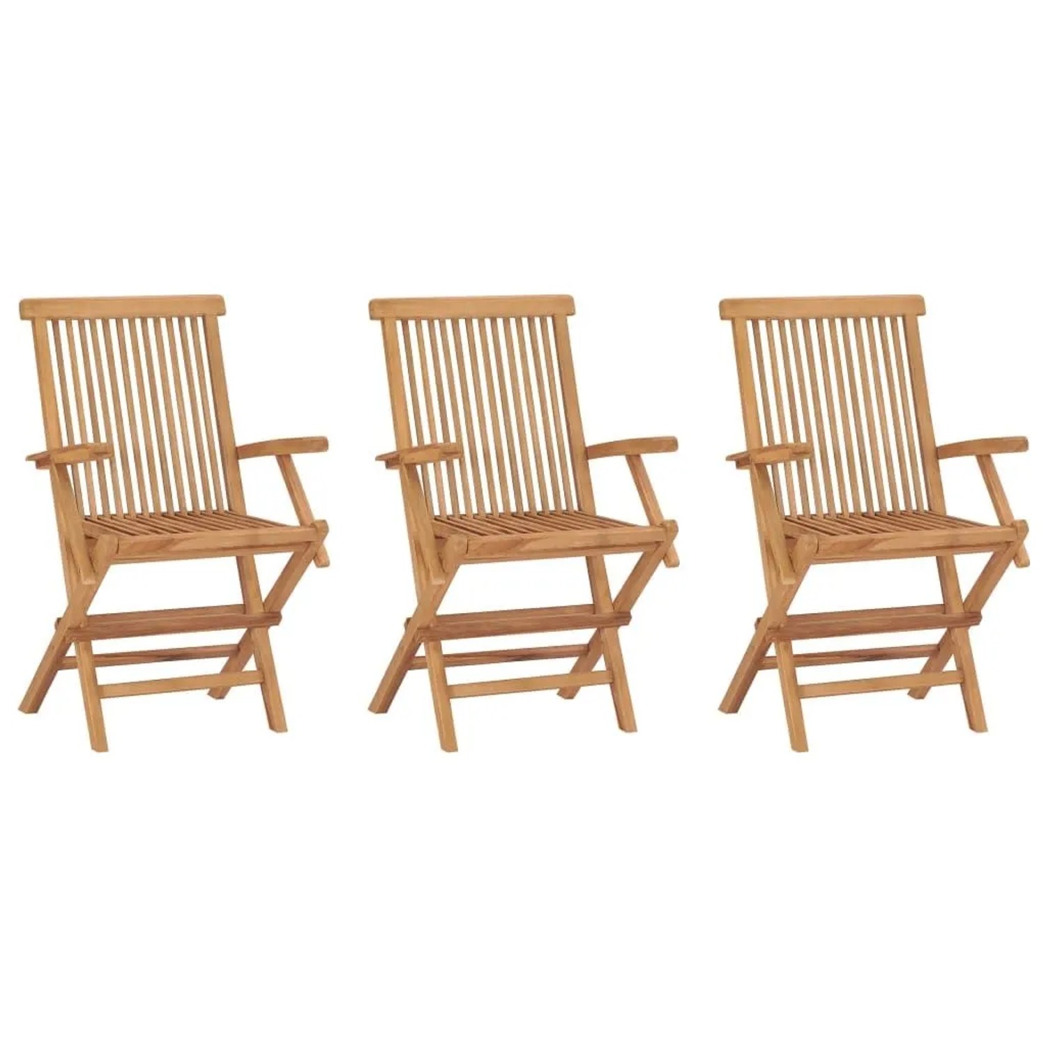 vidaXL Klappbare Gartenstühle 3 Stk Massivholz Teak 315444 vidaXL Klappbare Gartenstühle 3 Stk Massivholz Teak 315444 von VIDAXL