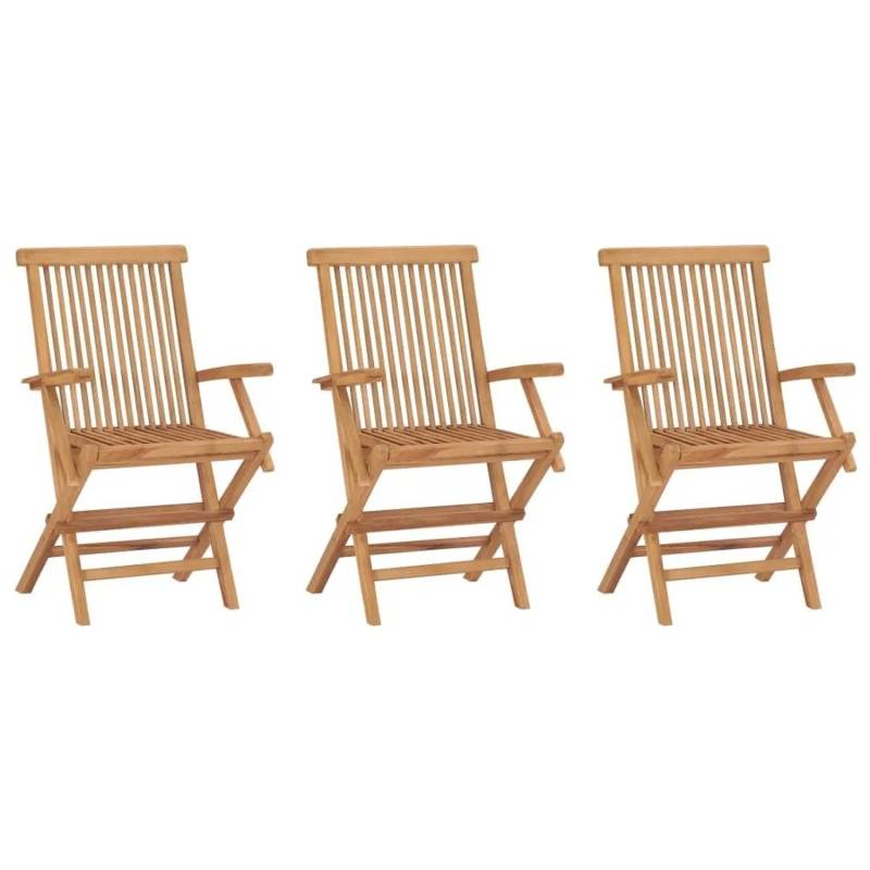 vidaXL Klappbare Gartenstühle 3 Stk Massivholz Teak 315444 vidaXL Klappbare Gartenstühle 3 Stk Massivholz Teak 315444 von VIDAXL