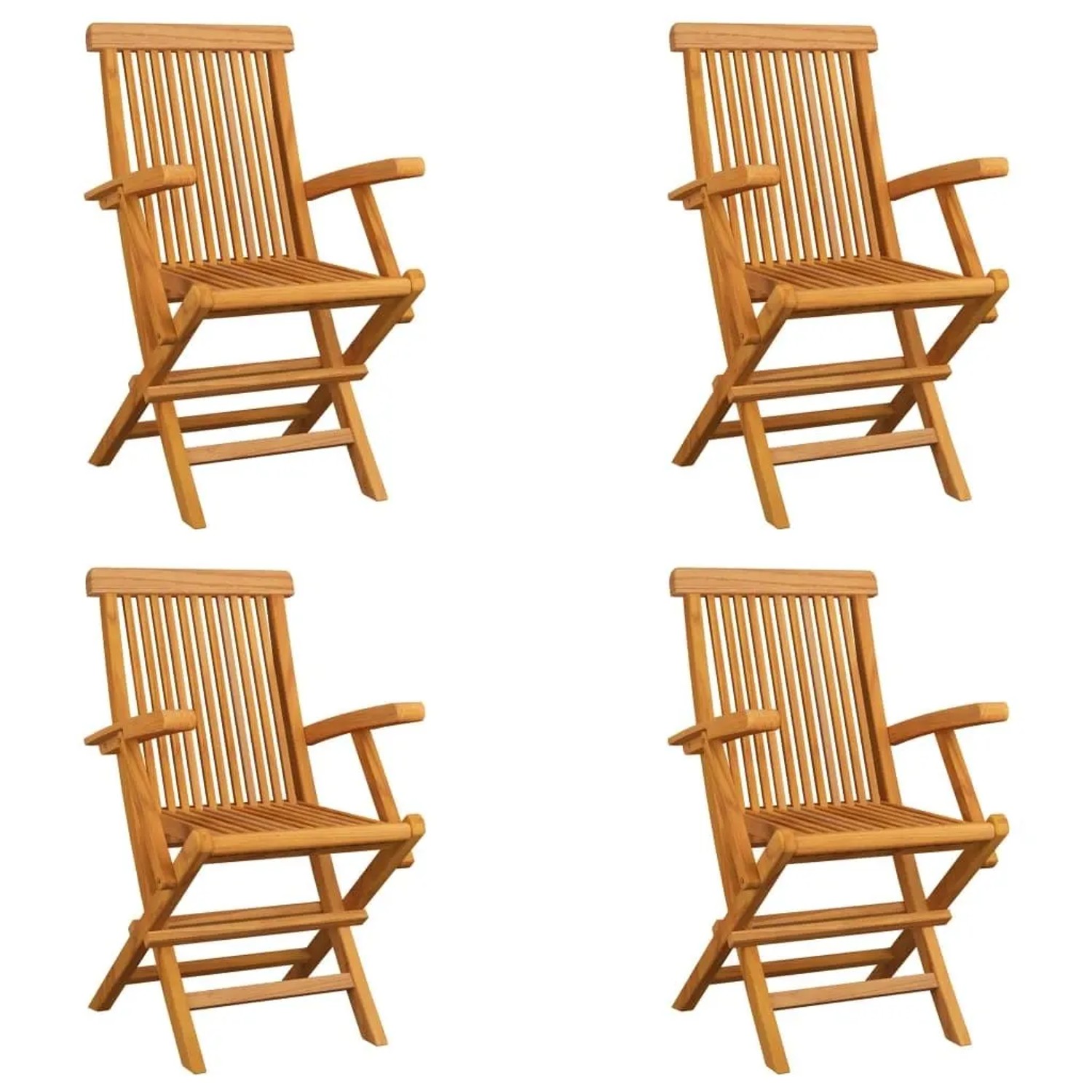 vidaXL Klappbare Gartenstühle 4 Stk Massivholz Teak 3065528 vidaXL Klappbare Gartenstühle 4 Stk Massivholz Teak 3065528 von VIDAXL