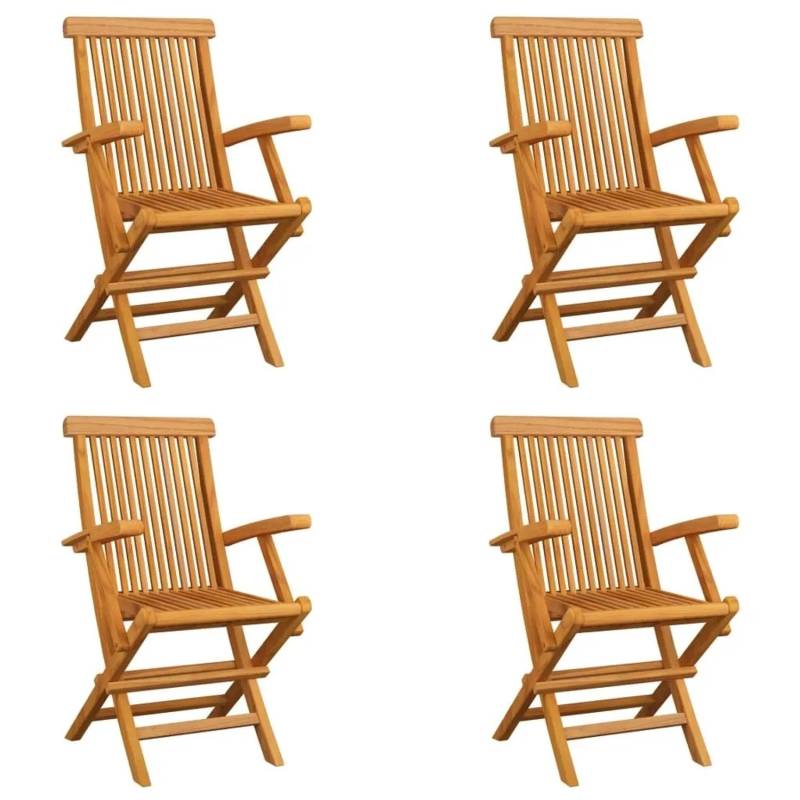 vidaXL Klappbare Gartenstühle 4 Stk Massivholz Teak 3065528 vidaXL Klappbare Gartenstühle 4 Stk Massivholz Teak 3065528 von VIDAXL