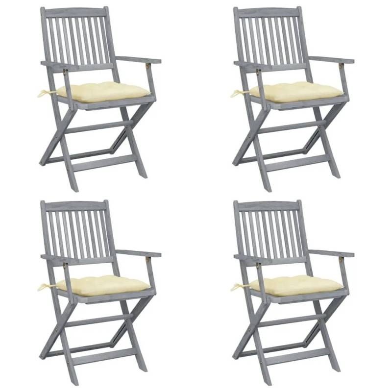 vidaXL Klappbare Gartenstühle 4 Stk mit Kissen Massivholz Akazie 3064526 vidaXL Klappbare Gartenstühle 4 Stk mit Kissen Massivholz Akazie 3064526 von VIDAXL