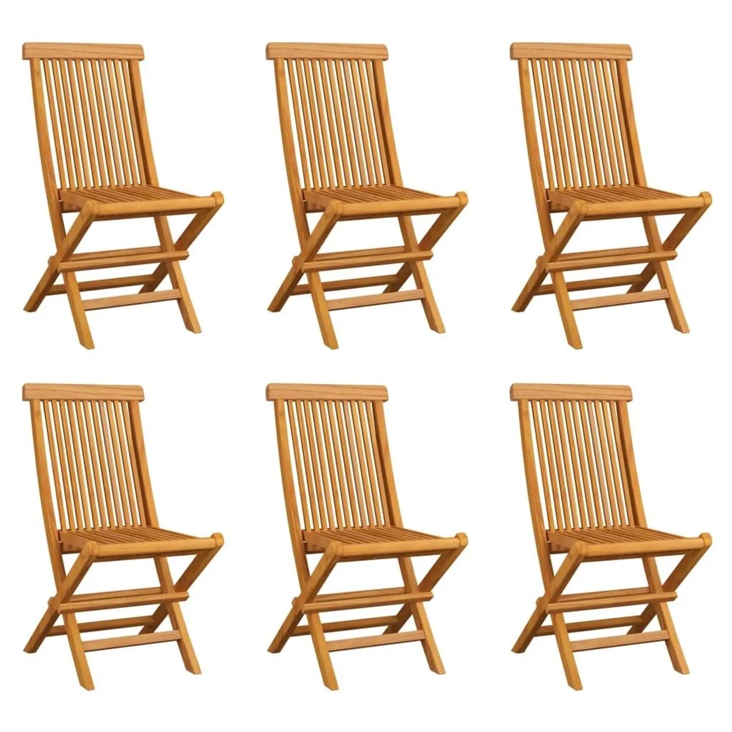 vidaXL Klappbare Gartenstühle 6 Stk Massivholz Teak 3065527 vidaXL Klappbare Gartenstühle 6 Stk Massivholz Teak 3065527 von VIDAXL