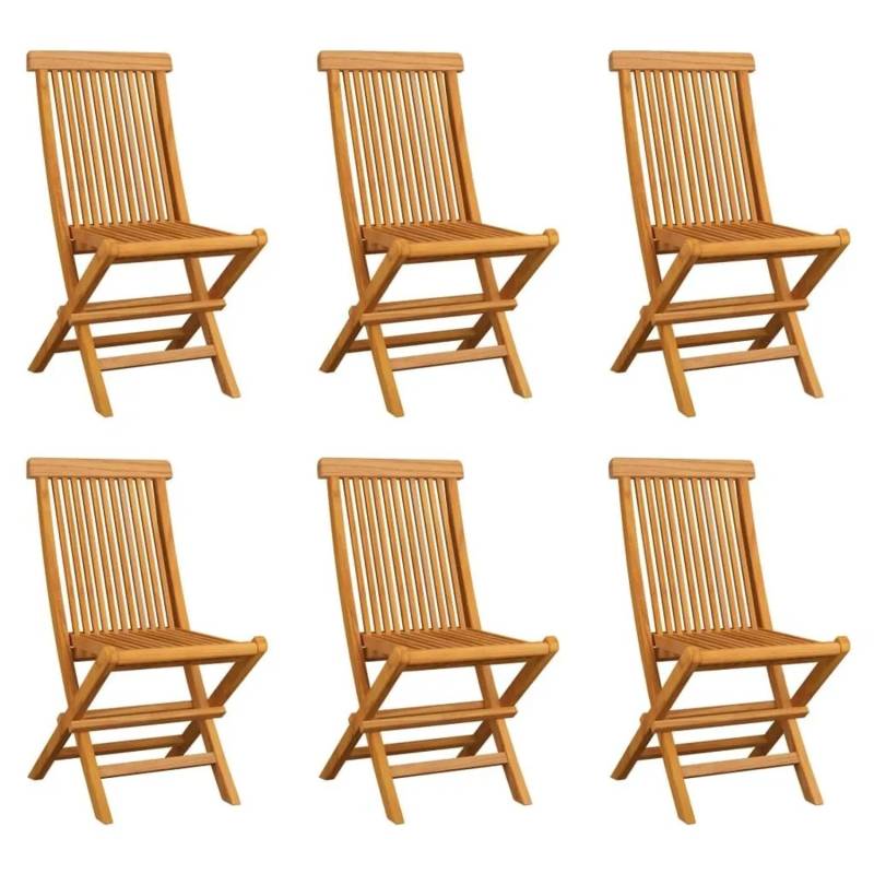 vidaXL Klappbare Gartenstühle 6 Stk Massivholz Teak 3065527 vidaXL Klappbare Gartenstühle 6 Stk Massivholz Teak 3065527 von VIDAXL