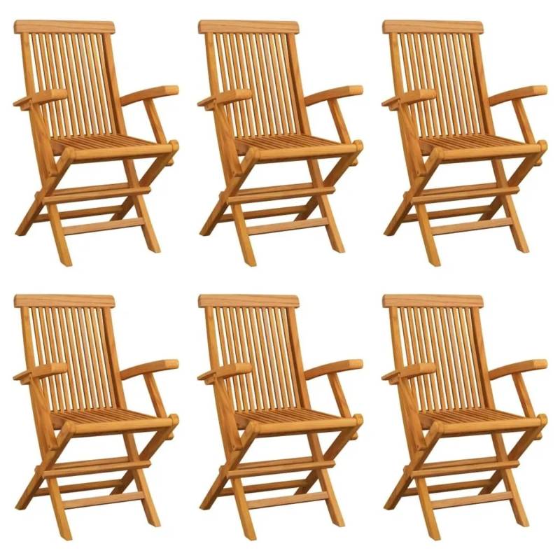 vidaXL Klappbare Gartenstühle 6 Stk Massivholz Teak 3065529 vidaXL Klappbare Gartenstühle 6 Stk Massivholz Teak 3065529 von VIDAXL