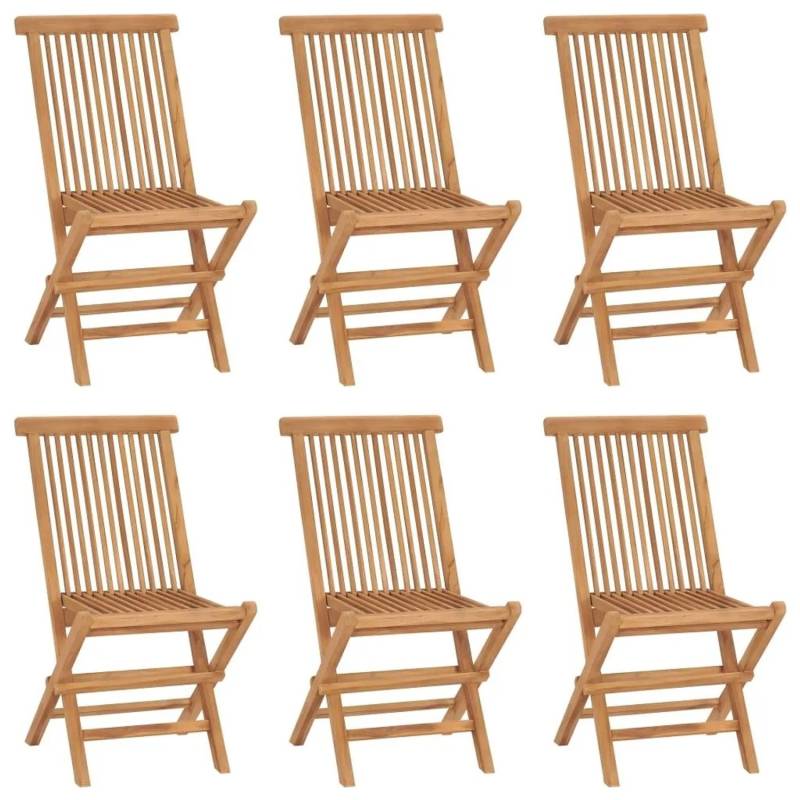 vidaXL Klappbare Gartenstühle 6 Stk Massivholz Teak 3096591 vidaXL Klappbare Gartenstühle 6 Stk Massivholz Teak 3096591 von VIDAXL