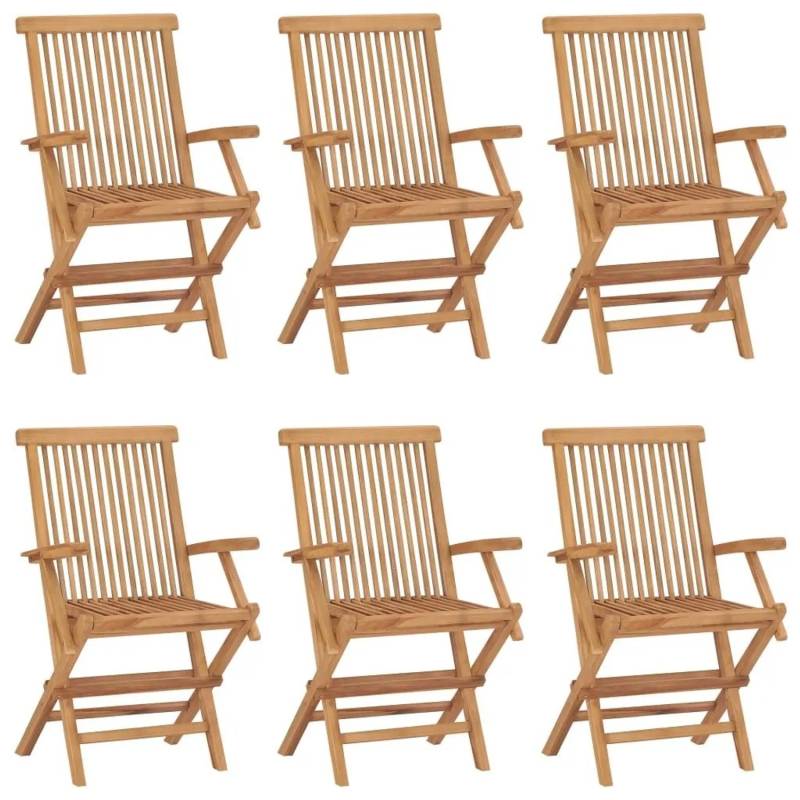vidaXL Klappbare Gartenstühle 6 Stk Massivholz Teak 3096594 vidaXL Klappbare Gartenstühle 6 Stk Massivholz Teak 3096594 von VIDAXL