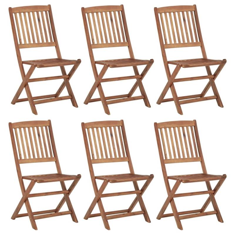 vidaXL Klappbare Gartenstühle 6 Stk. Massivholz Akazie 48,5 x 57,5 x 91 cm von VIDAXL