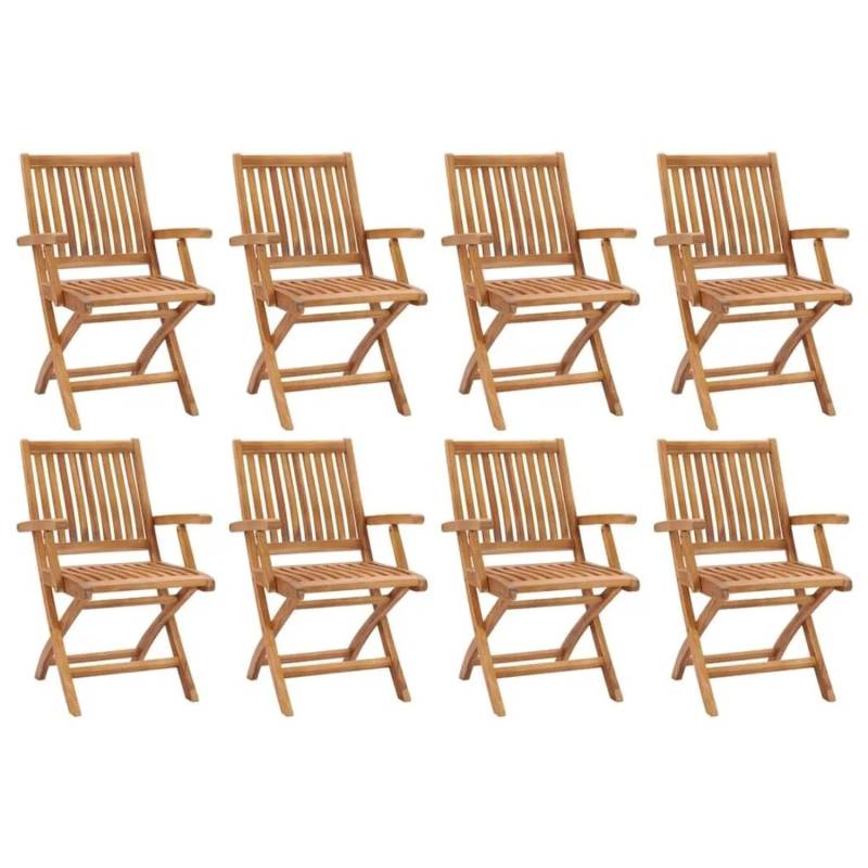 vidaXL Klappbare Gartenstühle 8 Stk Massivholz Teak 3072722 von VIDAXL