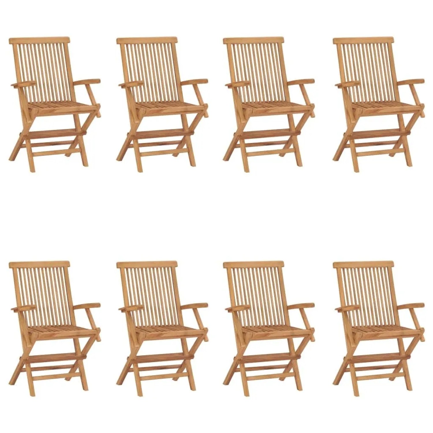 vidaXL Klappbare Gartenstühle 8 Stk Massivholz Teak 3096595 vidaXL Klappbare Gartenstühle 8 Stk Massivholz Teak 3096595 von VIDAXL