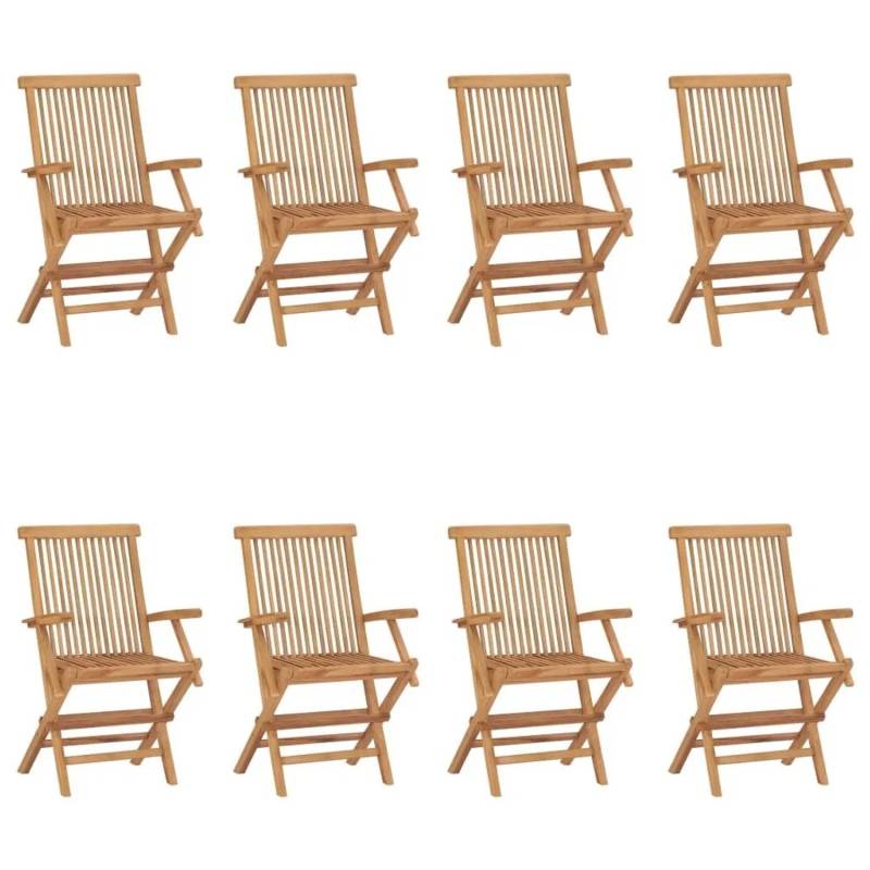 vidaXL Klappbare Gartenstühle 8 Stk Massivholz Teak 3096595 vidaXL Klappbare Gartenstühle 8 Stk Massivholz Teak 3096595 von VIDAXL