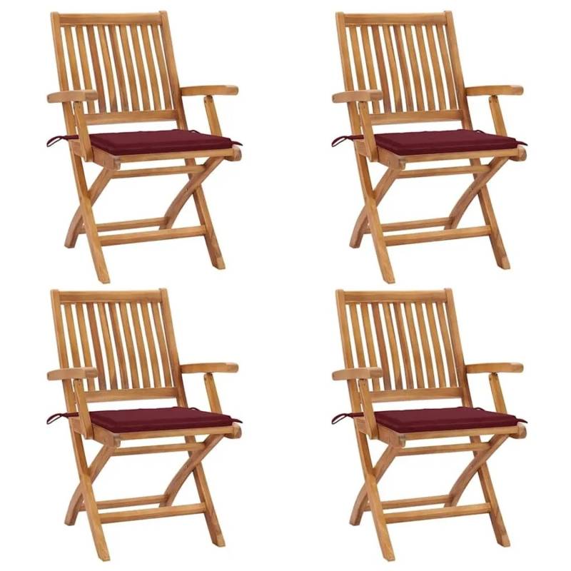 vidaXL Klappbare Gartenstühle mit Kissen 4 Stk Massivholz Teak 3072732 vidaXL Klappbare Gartenstühle mit Kissen 4 Stk Massivholz Teak 3072732 von VIDAXL