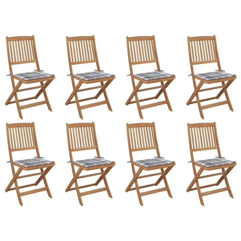 vidaXL Klappbare Gartenstühle mit Kissen 8 Stk Massivholz Akazie 3075127 vidaXL Klappbare Gartenstühle mit Kissen 8 Stk Massivholz Akazie 3075127 von VIDAXL