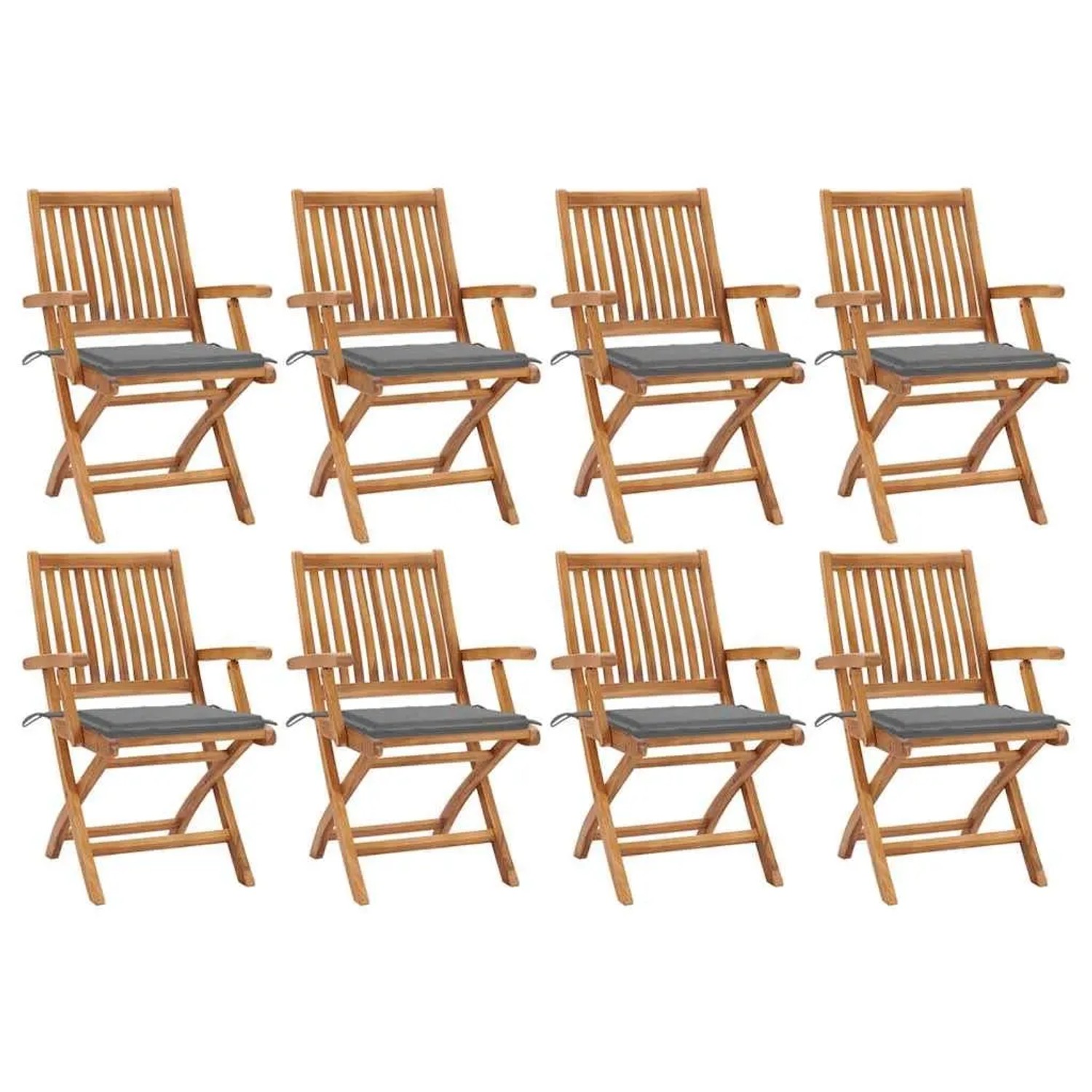 vidaXL Klappbare Gartenstühle mit Kissen 8 Stk Massivholz Teak 3072778 vidaXL Klappbare Gartenstühle mit Kissen 8 Stk Massivholz Teak 3072778 von VIDAXL