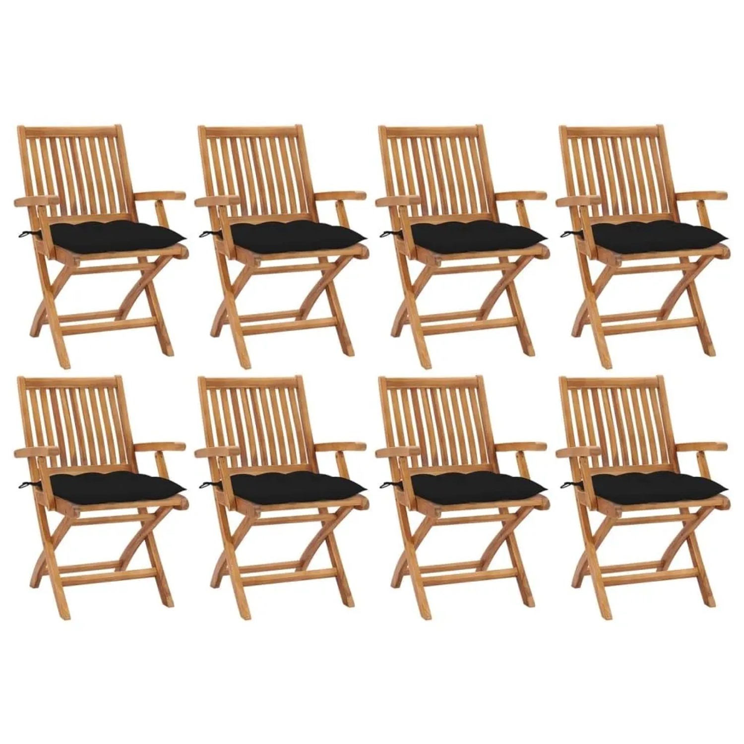 vidaXL Klappbare Gartenstühle mit Kissen 8 Stk Massivholz Teak 3072800 vidaXL Klappbare Gartenstühle mit Kissen 8 Stk Massivholz Teak 3072800 von VIDAXL
