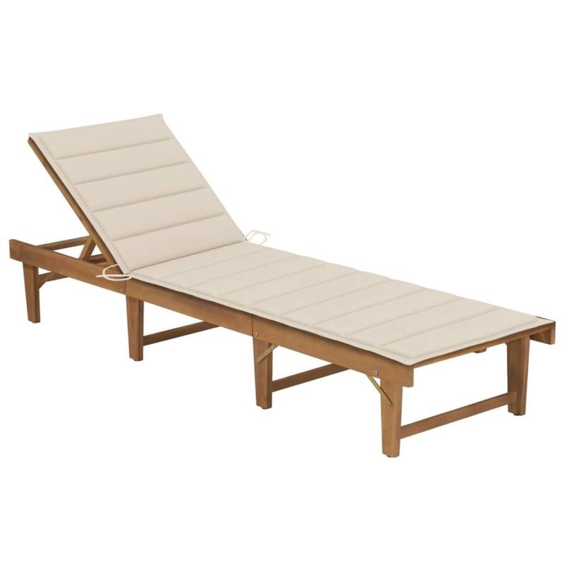 vidaXL Klappbare Sonnenliege mit Auflage Akazie Massivholz 3064167 von VIDAXL
