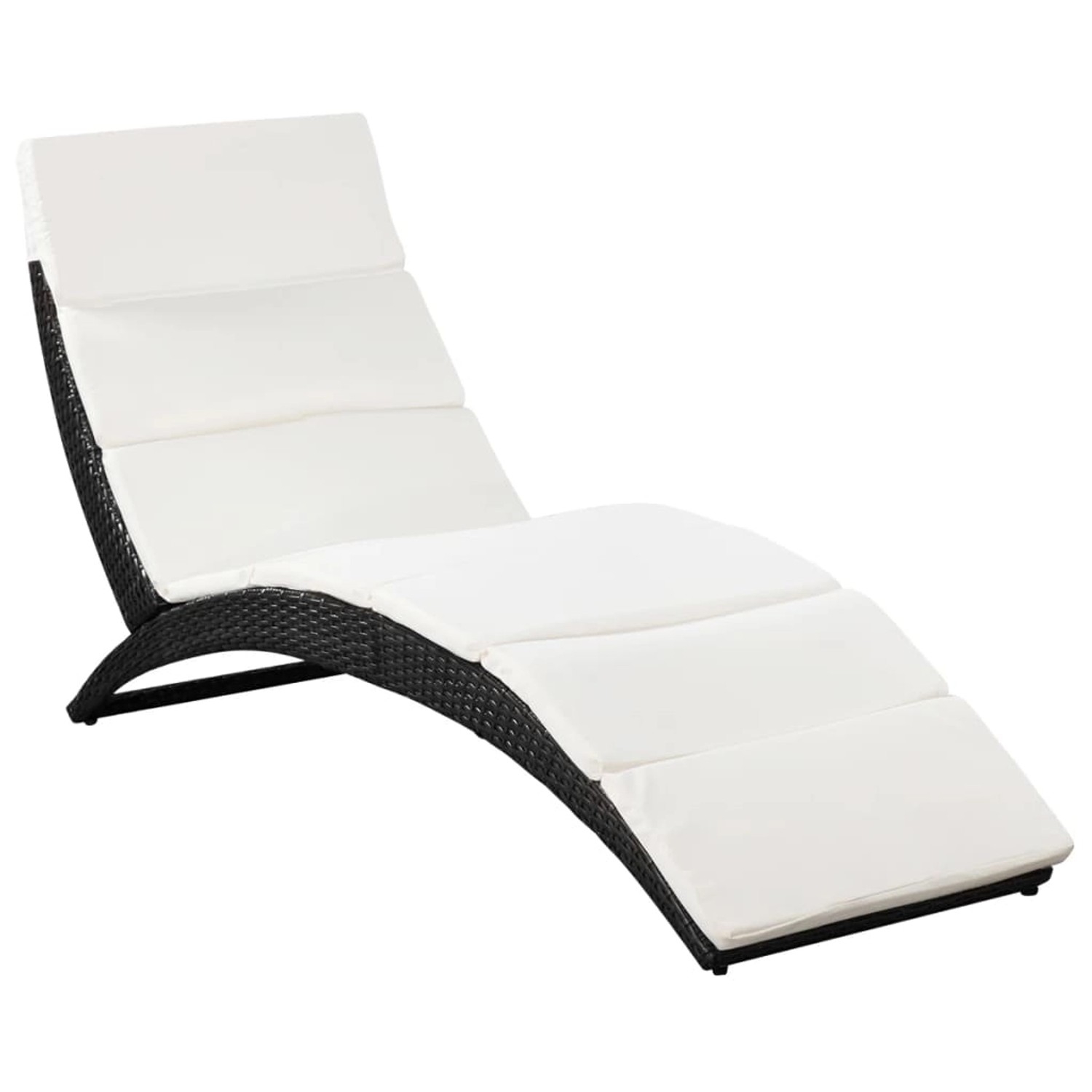 vidaXL Klappbare Sonnenliege mit Auflage Poly Rattan Schwarz vidaXL Klappbare Sonnenliege mit Auflage Poly Rattan Schwarz von VIDAXL