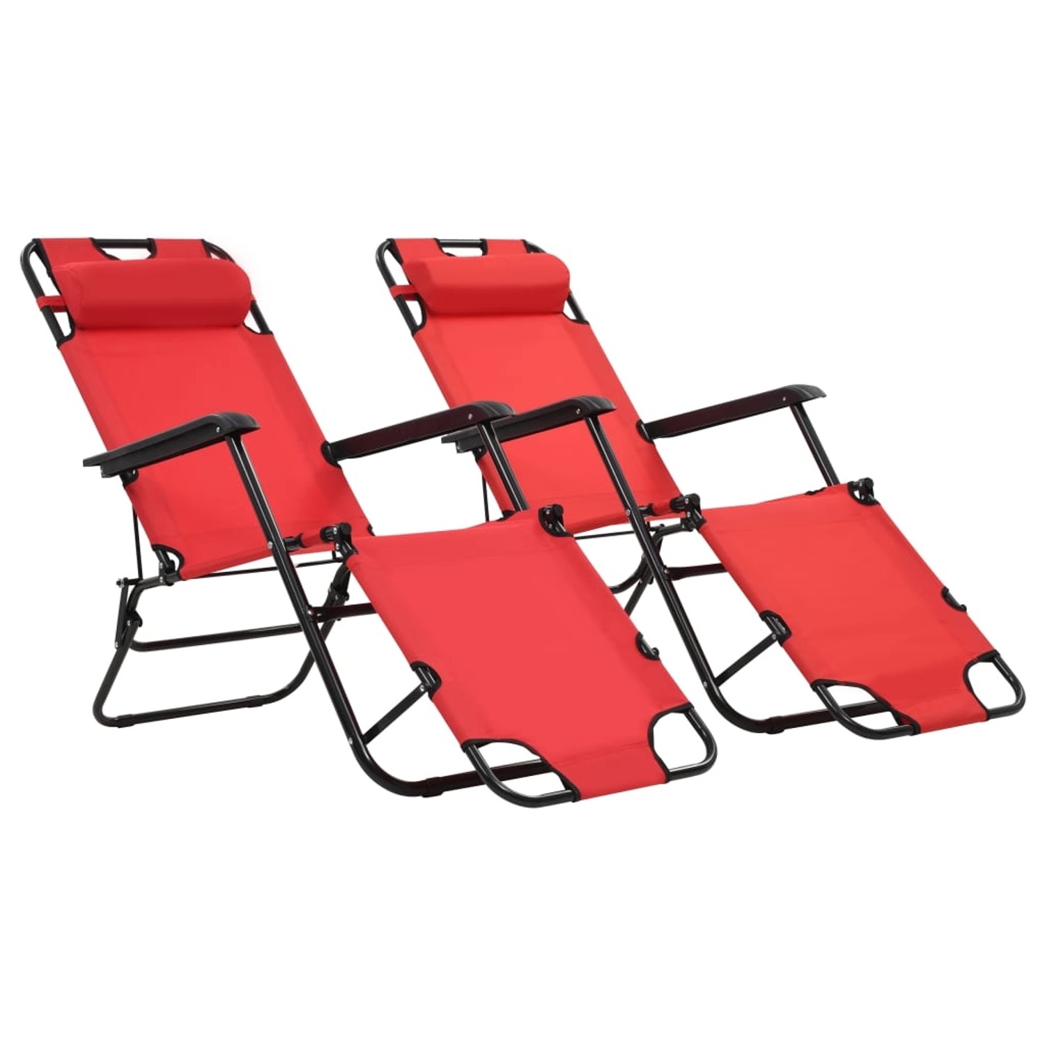 vidaXL Klappbare Sonnenliegen 2 Stk mit Fußablage Rot 44344 vidaXL Klappbare Sonnenliegen 2 Stk mit Fußablage Rot 44344 von VIDAXL