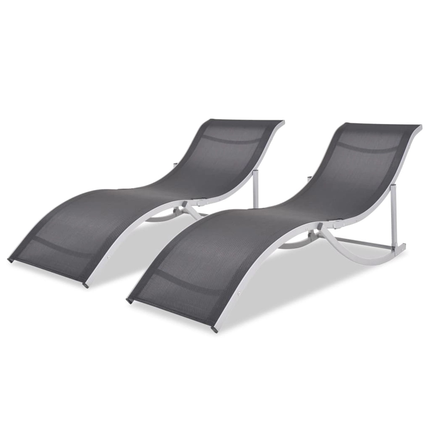 vidaXL Klappbare Sonnenliegen 2 Stk. Aluminium und Textilene vidaXL Klappbare Sonnenliegen 2 Stk. Aluminium und Textilene von VIDAXL