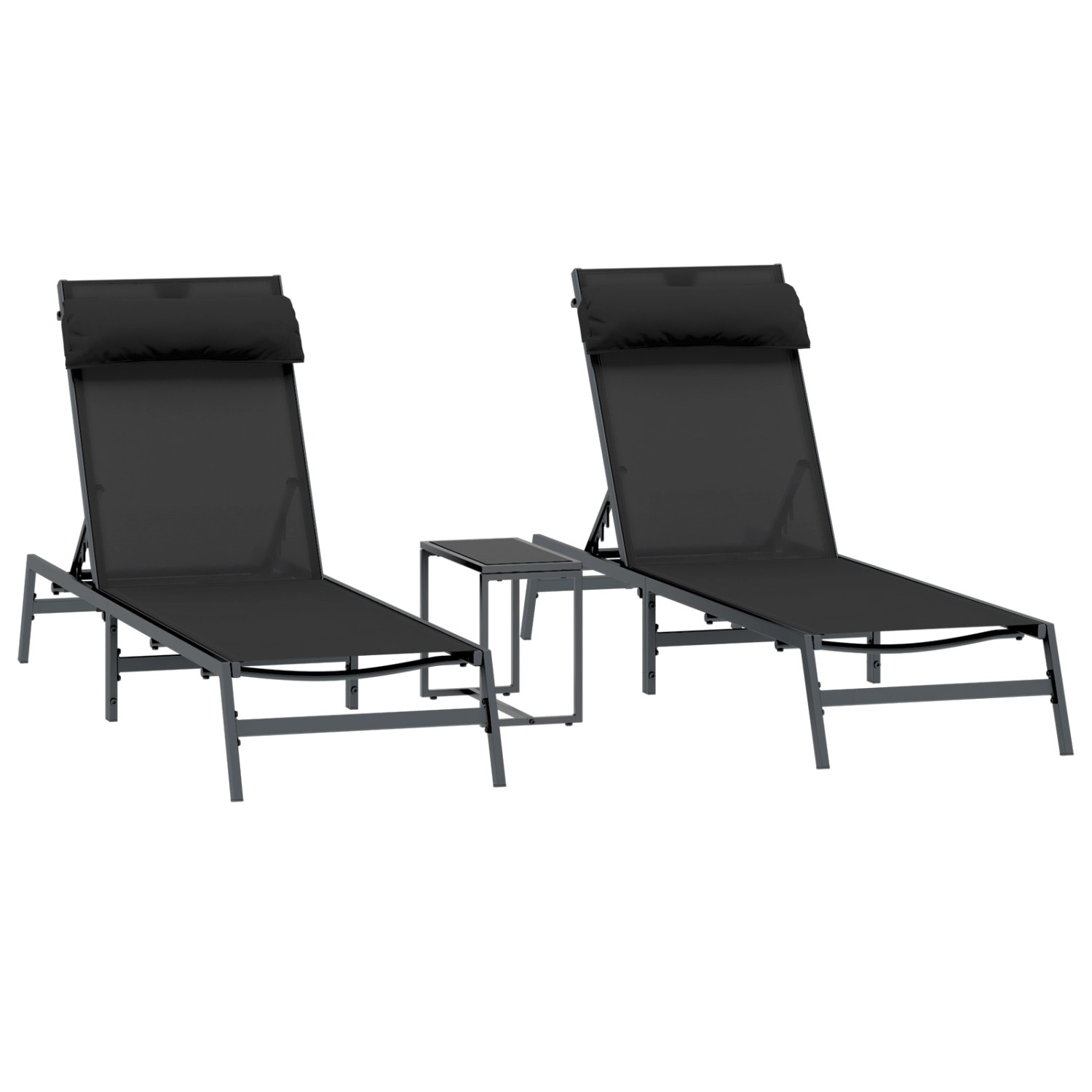 vidaXL Klappbare Sonnenliegen Schwarz Metallrahmen Textilene Standard 42010349 vidaXL Klappbare Sonnenliegen Schwarz Metallrahmen Textilene Standard 42010349 von VIDAXL