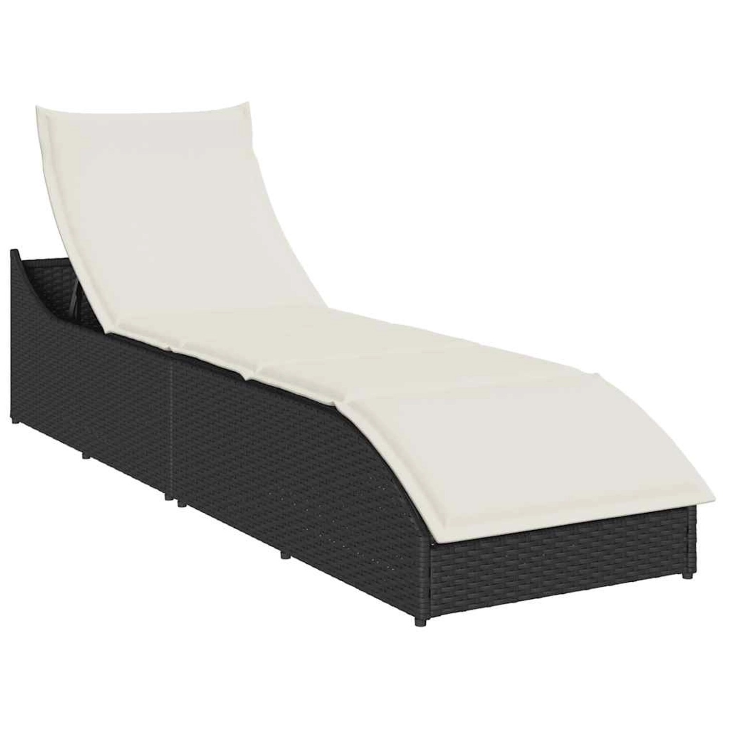 vidaXL Klappliege mit Auflage und Stauraum Schwarz Poly-Rattan 4104220 vidaXL Klappliege mit Auflage und Stauraum Schwarz Poly-Rattan 4104220 von VIDAXL