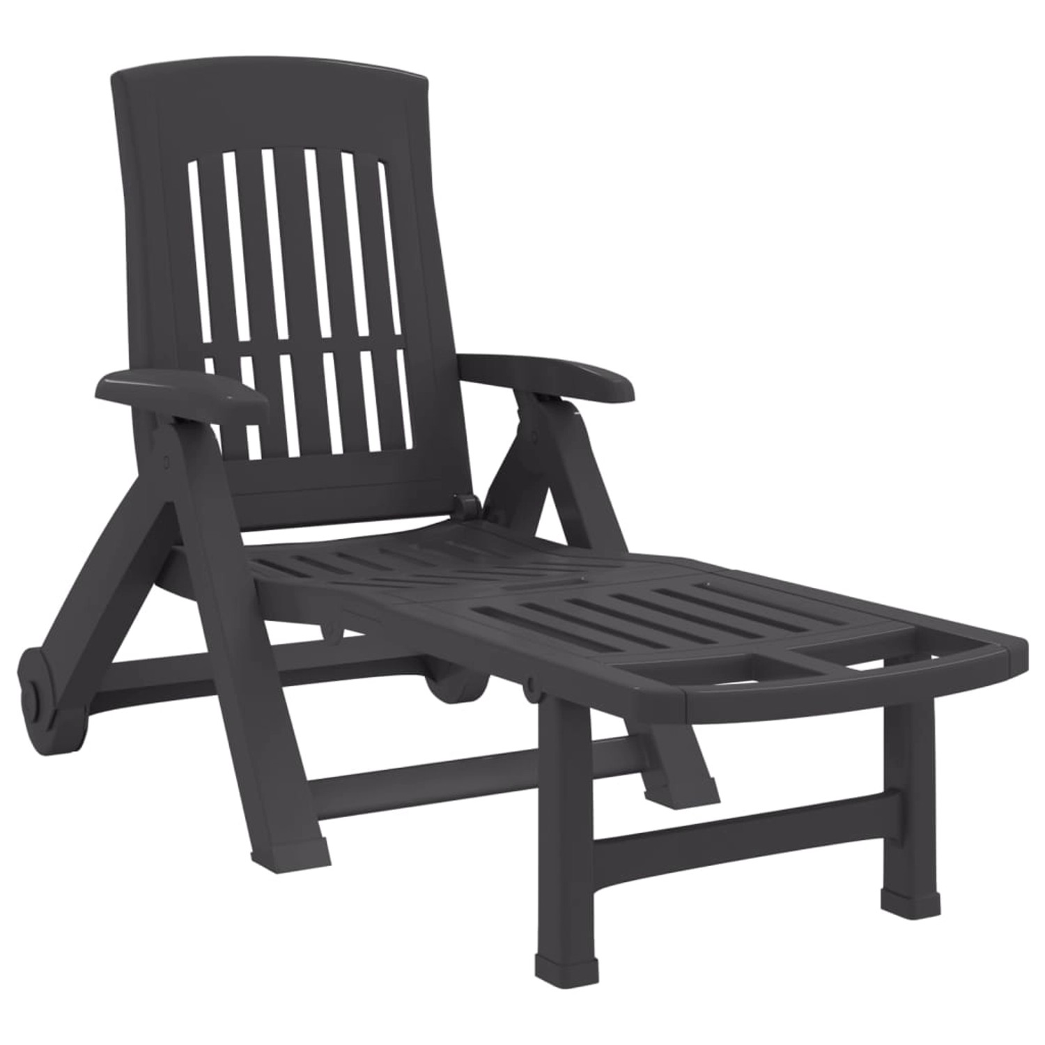 vidaXL Klappliege mit Rollen Anthrazit PP 364698 vidaXL Klappliege mit Rollen Anthrazit PP 364698 von VIDAXL