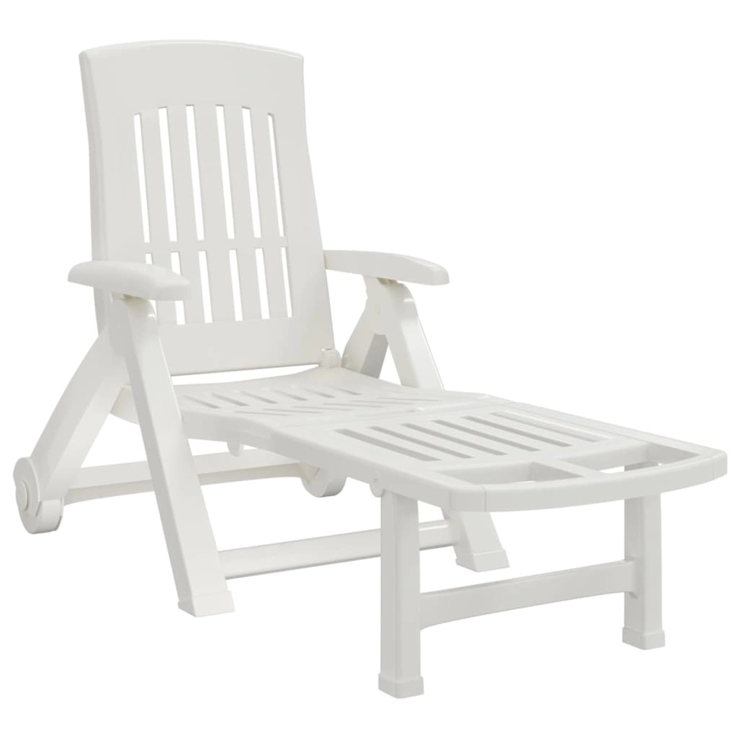 vidaXL Klappliege mit Rollen Weiß PP 364696 vidaXL Klappliege mit Rollen Weiß PP 364696 von VIDAXL