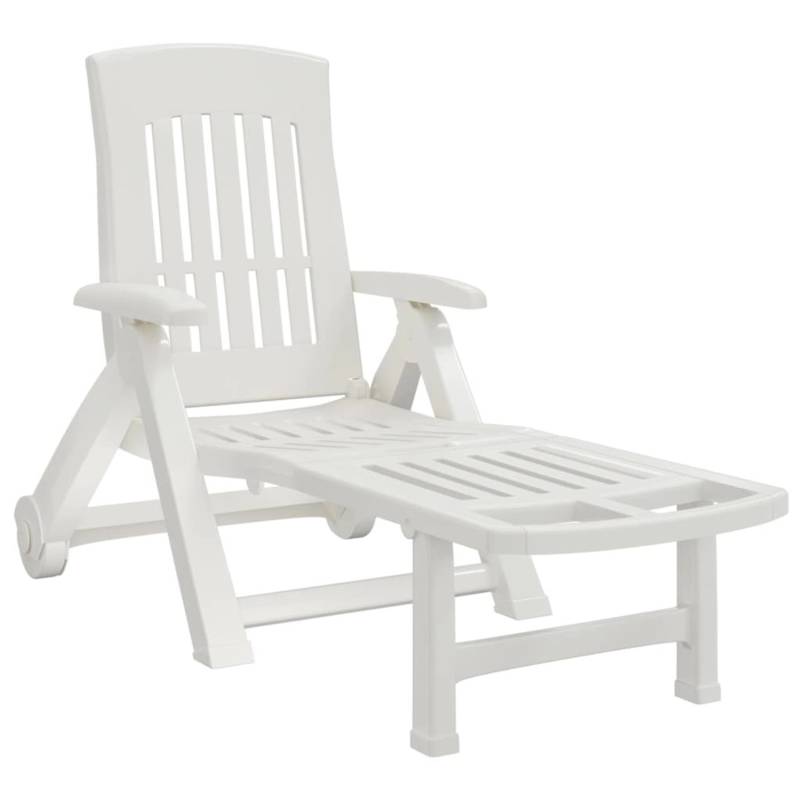 vidaXL Klappliege mit Rollen Weiß PP 364696 von VIDAXL