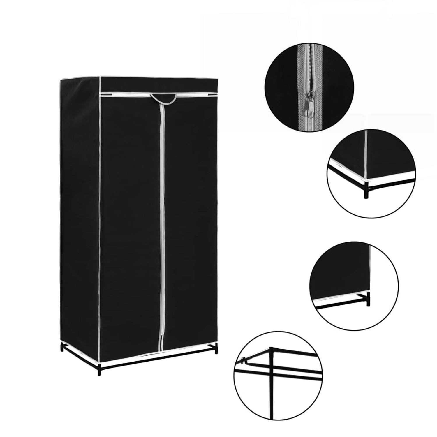 vidaXL Kleiderschränke 2 Stk. Schwarz 75×50×160 cm vidaXL Kleiderschränke 2 Stk. Schwarz 75×50×160 cm von VIDAXL