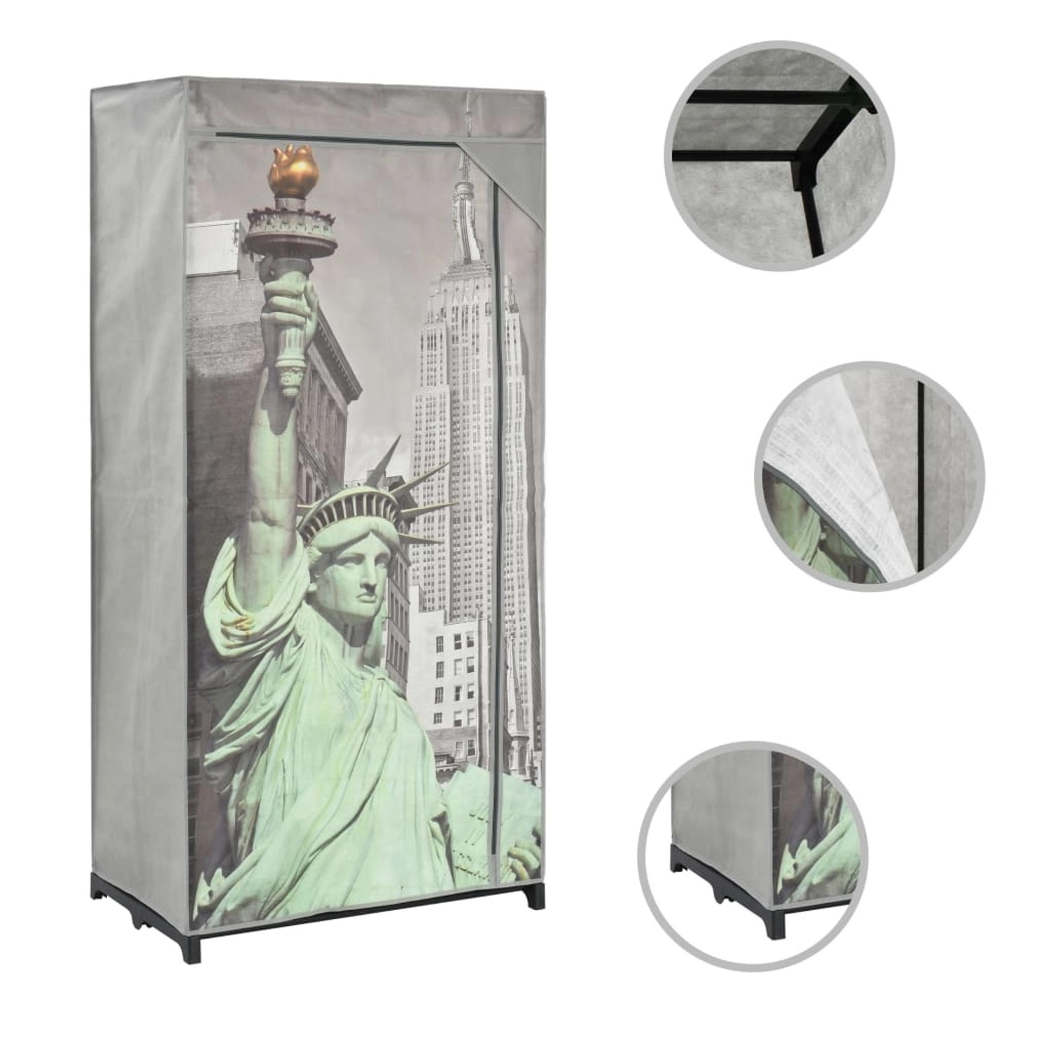vidaXL Kleiderschrank 75×45×160 cm New York Stoff vidaXL Kleiderschrank 75×45×160 cm New York Stoff von VIDAXL