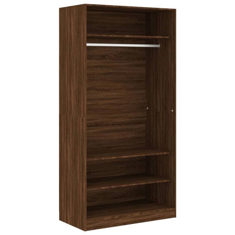 vidaXL Kleiderschrank Braun Eiche-Optik 100x50x200 cm Holzwerkstoff Modell 2 von VIDAXL
